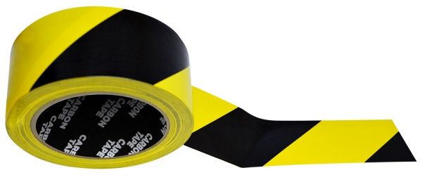 Клейкая лента CARBON TAPE для разметки желто-черная 50 ммх 33 м