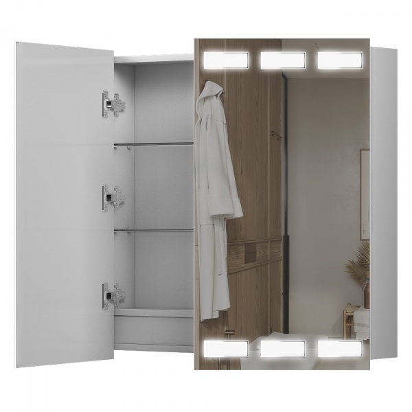 Зеркальный шкаф Aquarius Siena с LED-подсветкой 80 белый 