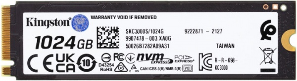 SSD-накопитель Kingston 1024GB M.2 PCI Express 4.0 x4 3D TLC NAND (SKC3000S/1024G) 