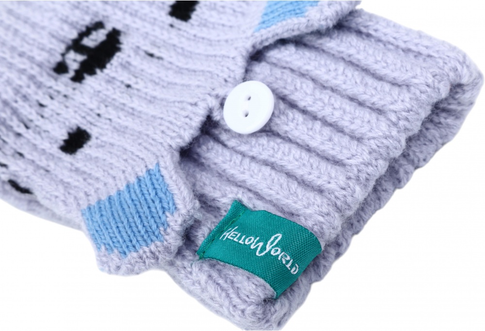 Рукавицы HW без пальчиков с откидной перчаткой для девочек р.12-14 /сиреневый