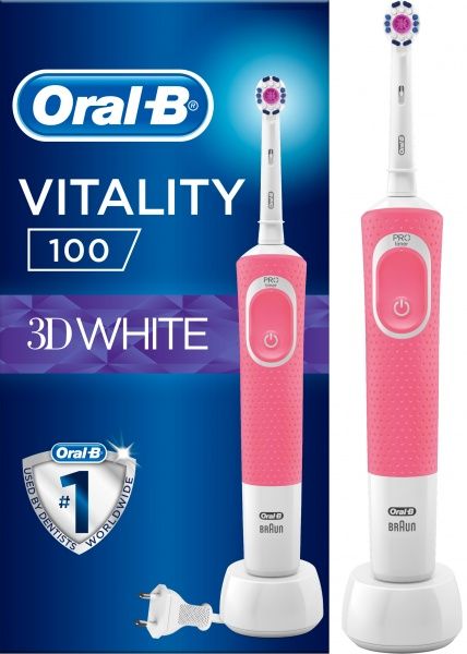 Электрическая зубная щетка Oral-B Vitality D100 Pro White Pink