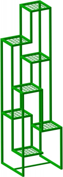 Подставка для растений ступенчатая с сеткой (зелёная)