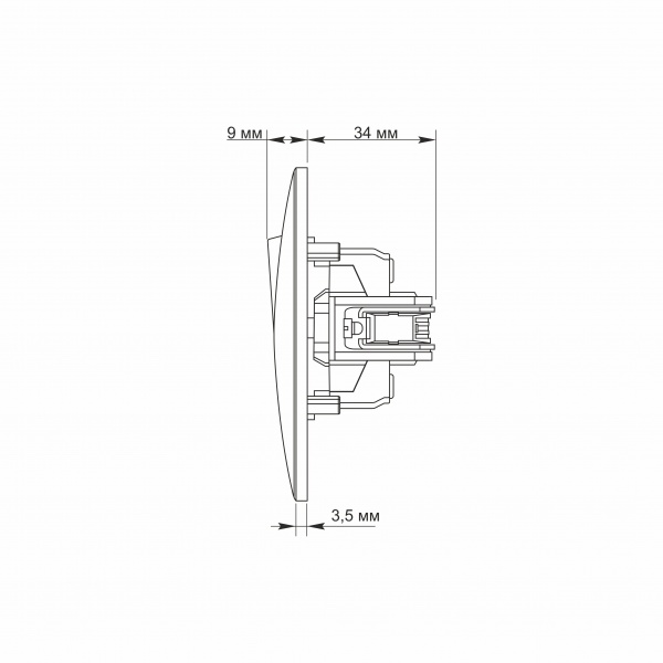 Кнопка дзвінка одноклавішний TITANUM без підсвітки білий TF-ST-DB1-W