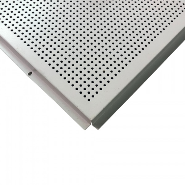 Плита підвісної стелі КЗС перф.д.1,8 мм Tegular біла RAL 9003 600х600х0,4 мм 