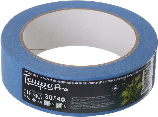 Лента малярная Tempo 40 м х 30 мм
