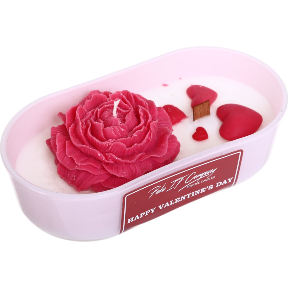 Свеча декоративная в стекле Пион 180х53 мм Pako-If