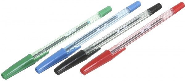 Набір ручок кулькових 4Office 4 шт. чорна, синя, зелена, червона 4-102 