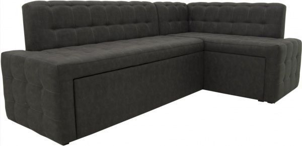 Уголок кухонный Кедр КАРАТ раскладной Г искусственная замша темно-серый