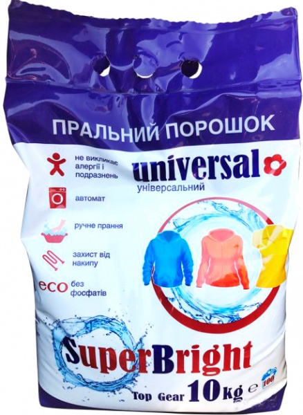 Пральний порошок для машинного та ручного прання SuperBright 10 кг 
