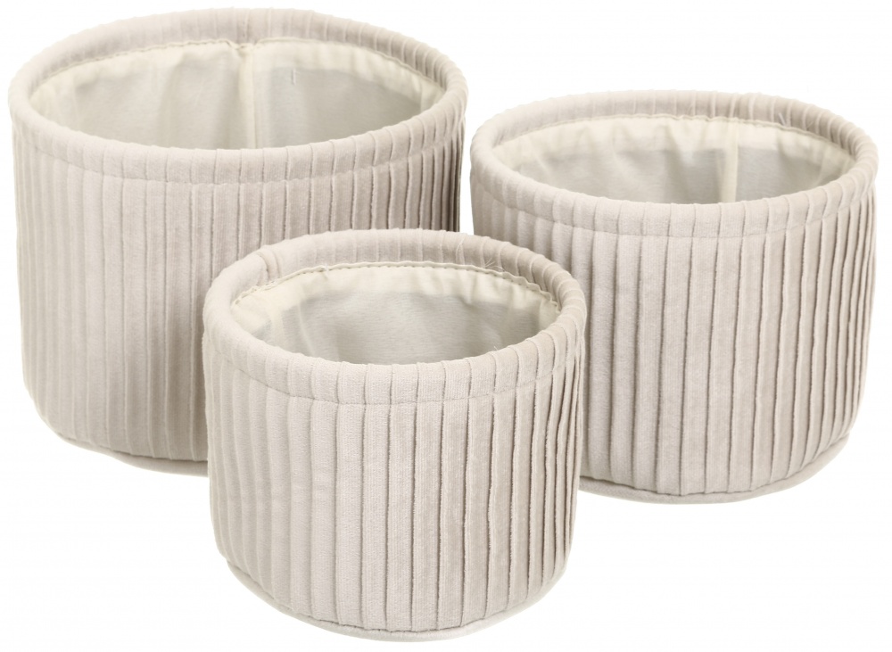 Кошик Velour круглий бежевий 16х12 см