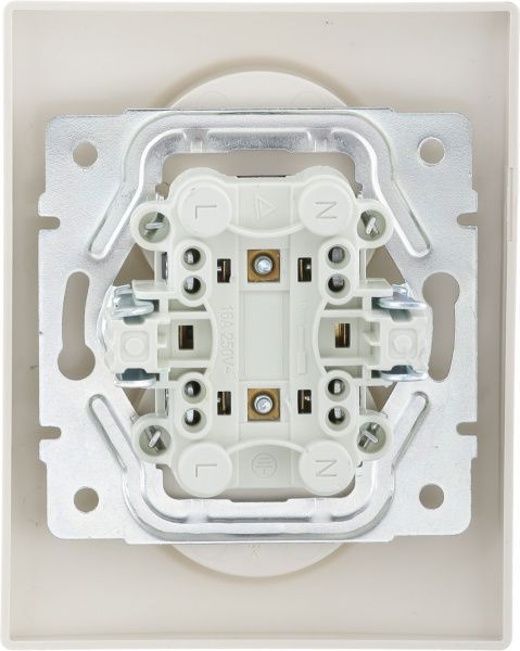 Розетка подвійна без заземлення UP! (Underprice) One Plus без кришки крем 706-0303-128B