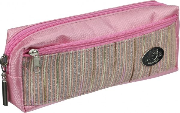 Пенал шкільний із зовнішньою кишенею рожевий