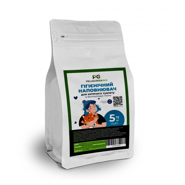 Наповнювач для котячого туалету PELLEGREEN BIO з бентоніту 5 кг 