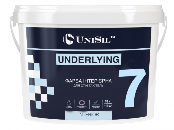 Фарба інтер'єрна латексна UniSil 7 База А шовковистий мат 1,4кг 