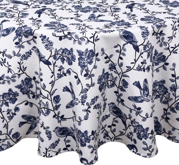 Скатерть Fama d160 белый с синим Luna 