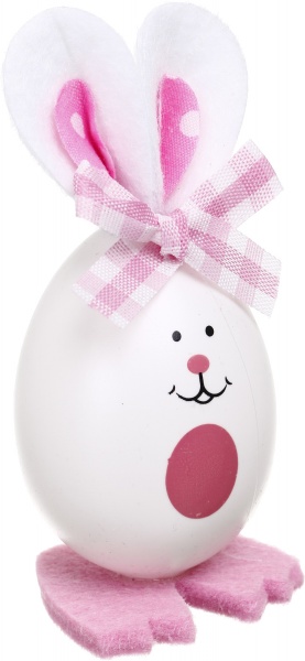 Декорация Зайчик - яйцо с бантиком набор из 3 шт.