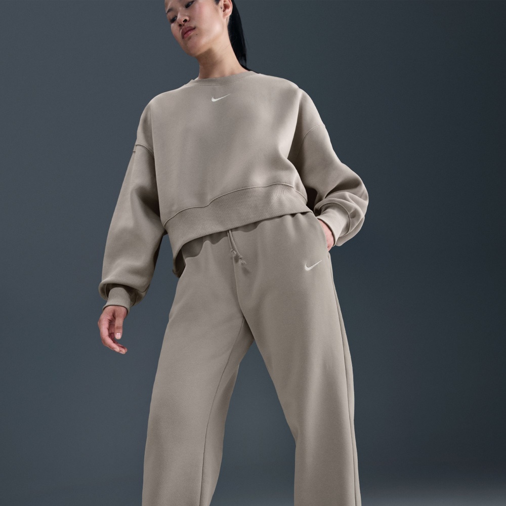 Штани Nike W NSW PHNX FLC HR OS PANT 2 FZ5996-009 р. S бежевий