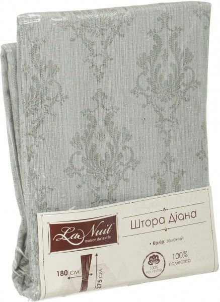 Штора Диана зеленая 180х275 см La Nuit