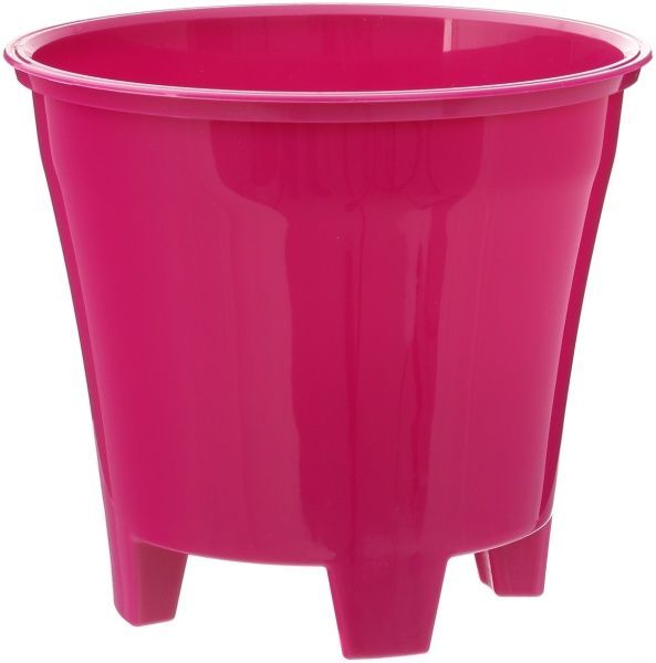 Горшок пластиковый Santino Арте круглый 1,2л бело-пурпурный 