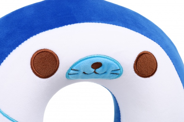 Подушка дорожня Тюлень 30х30 см синій із білим Luna