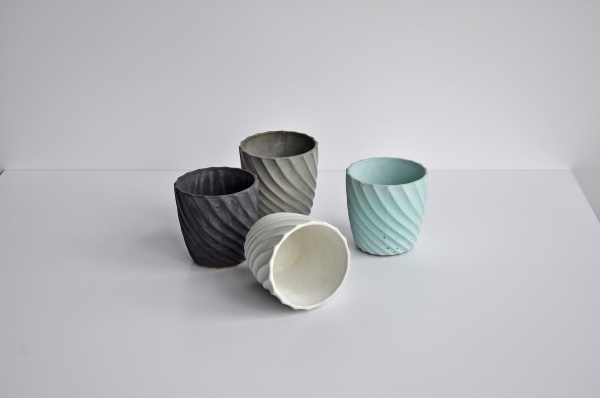 Кашпо декоративное Divorce бирюзовый бетон