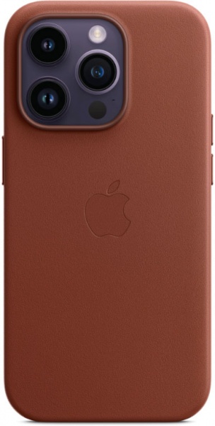Чехол Apple Leather Case with MagSafe для iPhone 14 Pro umber (MPPK3ZM/A) — фото 1