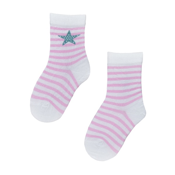 Носки для девочек Wola W34.01P 586 р. 30-32 белый с розовым 