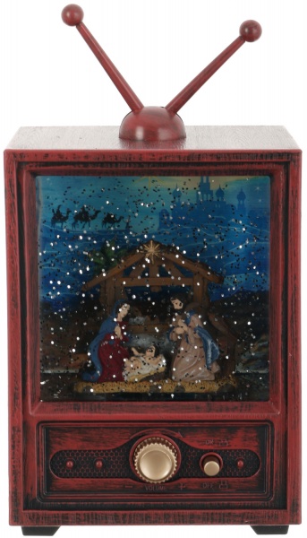 Ліхтар декоративний Телевізор Санти сніговики 12,3x8,7x22,5 см
