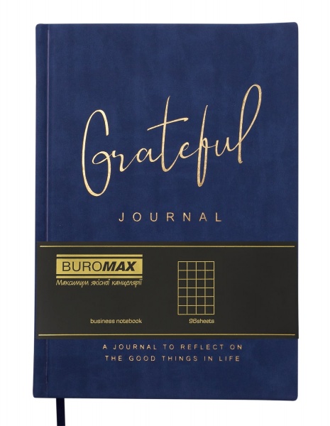 Блокнот недатированный Grateful 96 лист. клетка синий Buromax A5