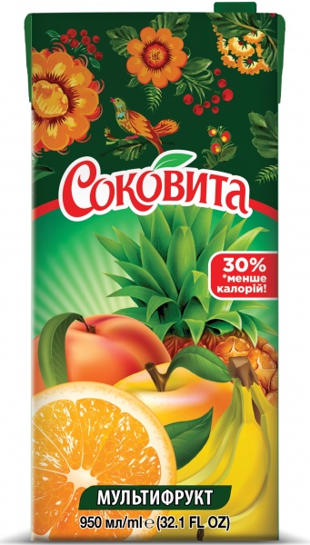 Напиток соковый Мультифруктовый 0,95 л 
