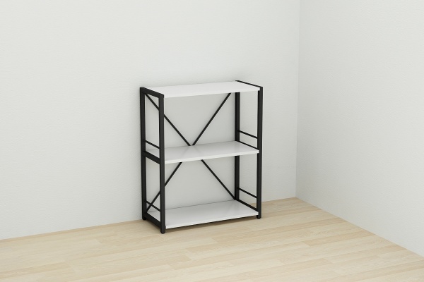 Этажерка Конект 3/60 730х600х280 мм белый/черный (XK00217)