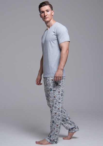 Пижама мужская Roksana №653/16009 р. 50-52 серый