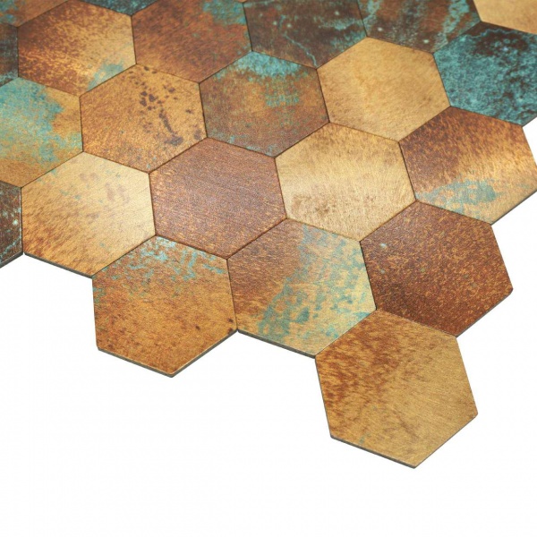 Декоративная панель EMERGO самоклеющаяся Шестугольная Ржавчина Home Inspire 