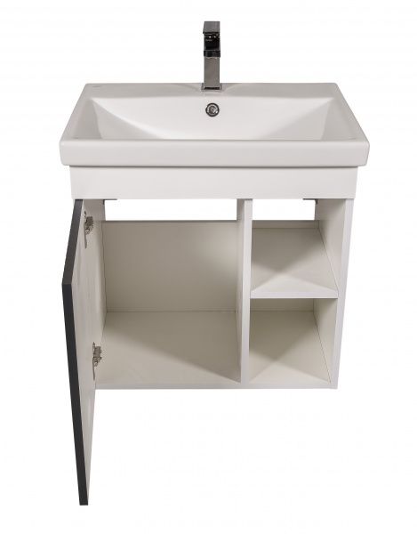 Тумба подвесная Aqua Rodos Амата графит с умывальником Elit 60 см