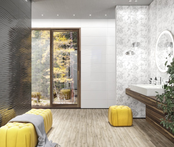 Плитка InterCerama Oris декор сірий Д 215 061 30x90 