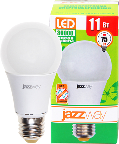 Лампа світлодіодна Jazzway Pled-Eco 11 Вт A60 матова E27 230 В 5000 К 5006157 