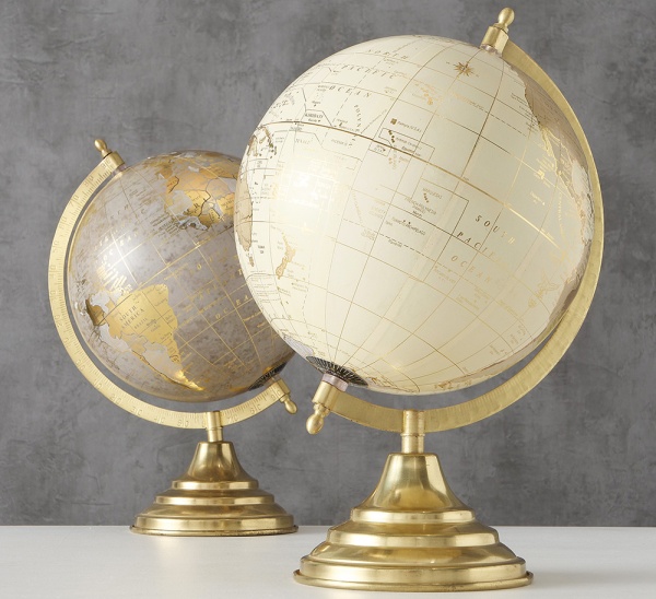 Глобус декоративний золотий/сірий h31 см (2005378) Гранд Презент