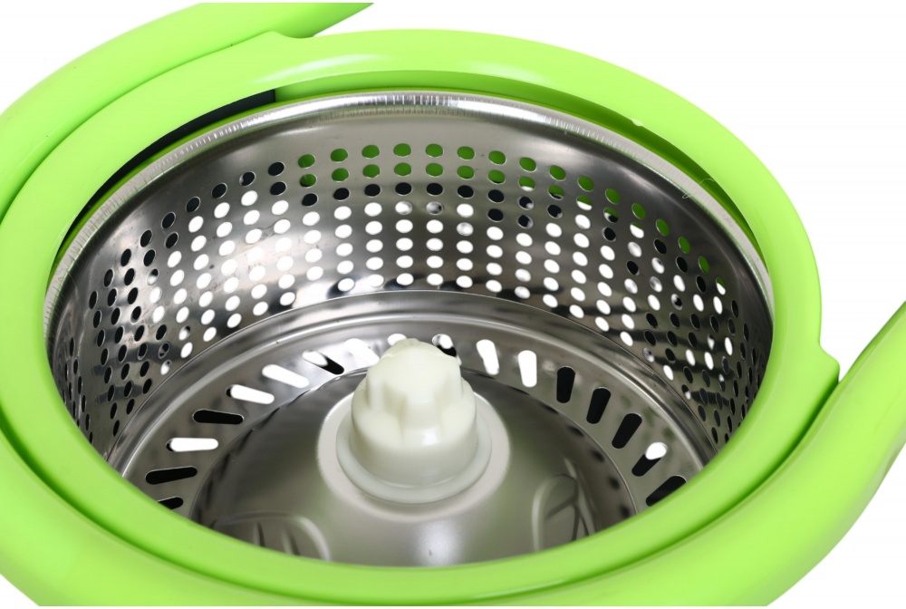 Комплект швабра и ведро с механическим отжимом для пола OBERY Double Twist 16 см синий