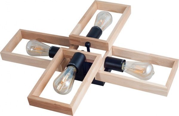 Люстра стельова Геотон НПБ 02-4х60-912 ДС 6422/4 4x60 Вт E27 дерево світле 