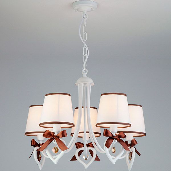 Люстра підвісна Strotskis Terry 5x40 Вт E14 коричнево-білий 60066/5 