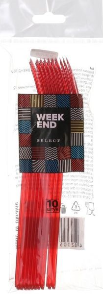 Виделка Weekend стеклоподобная червона 10 шт.