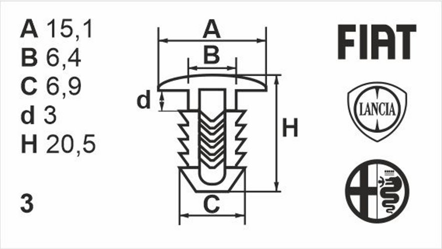 Клипса нажимная наружная (обшивка) Romix (10067)