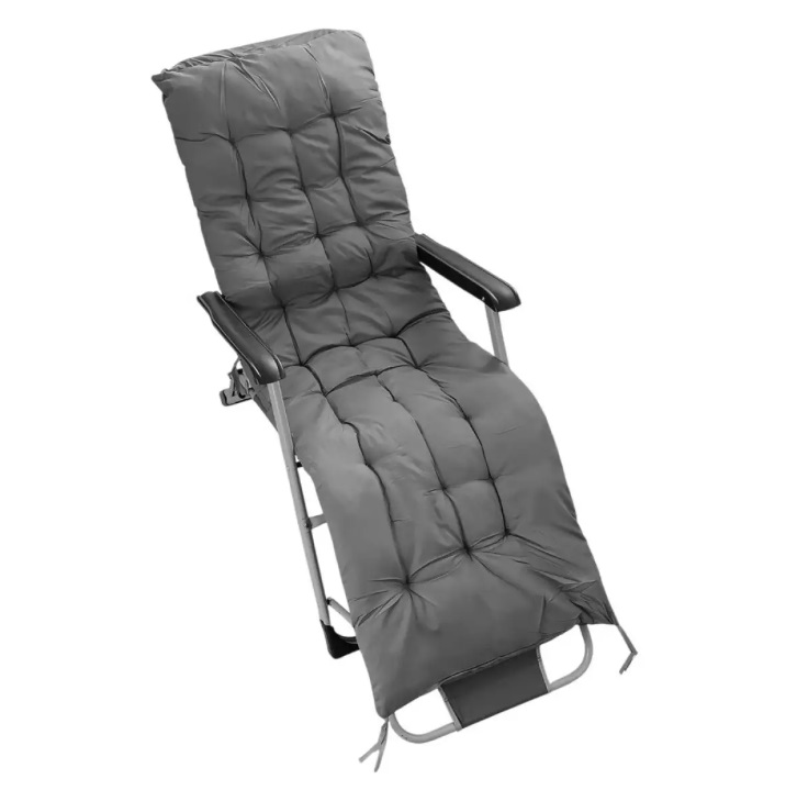 Шезлонг розкладний X-Treme люкс до 120 кг CLC-837 61x178 см сірий