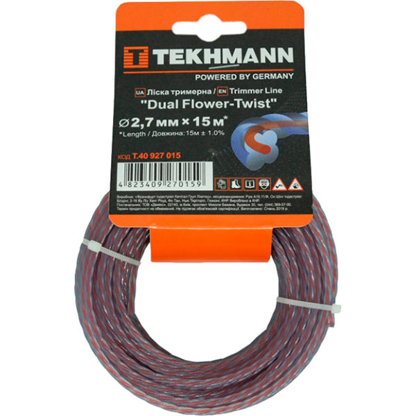 Леска для триммеров Tekhmann DUAL Flower-Twist 2,7 мм 15 м T.40927015