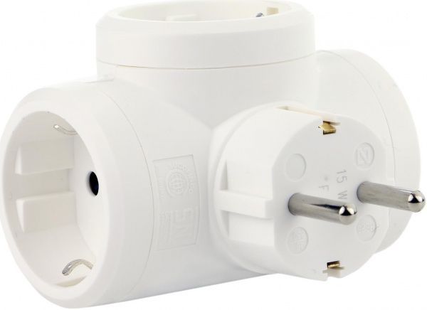 Трійник Legrand 3x2К+З 3 гн. білий 50662 