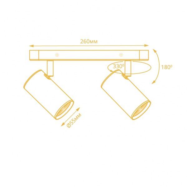 Светильник точечный LightMaster 35 Вт GU10 черный с серебристым LightMaster MLT101-2 MR16/GU1 