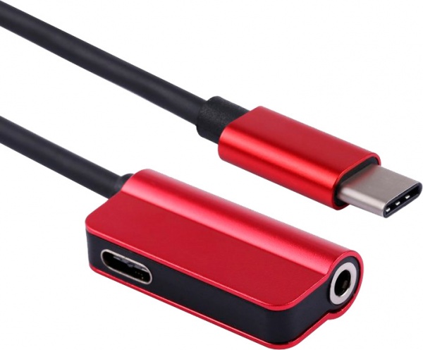 Кабель EXTRADIGITAL USB Type C — 3.5 мм / USB Type C Famale чорний із червоним (KBA1761) 
