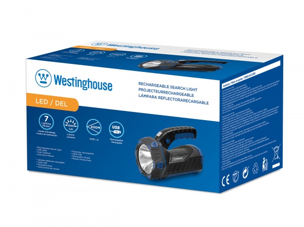 Фонарь поисковый Westinghouse WF227-CB 10W LED с функцией Power Bank черный с синим