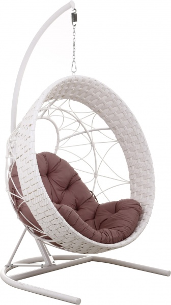 Кресло-кокон Сфера Люкс плетение орегон белый