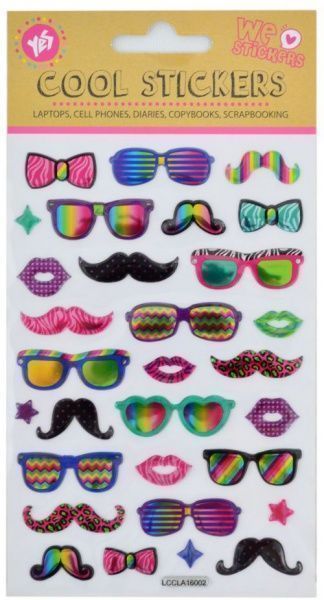 Набір наліпок декоративних стікерів з тисненням Glasses, 100 * 150 мм 953504 30 шт.